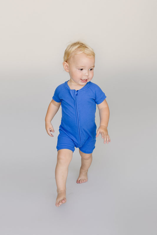 Tiny Tuckets Ribbed Zip Romper