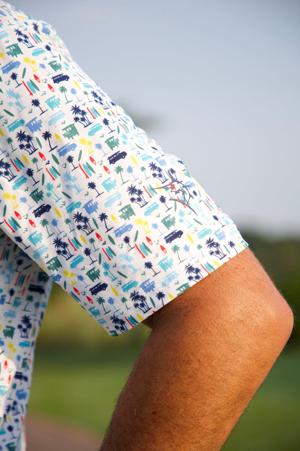 White Water Surfs Up Polo, Multi color