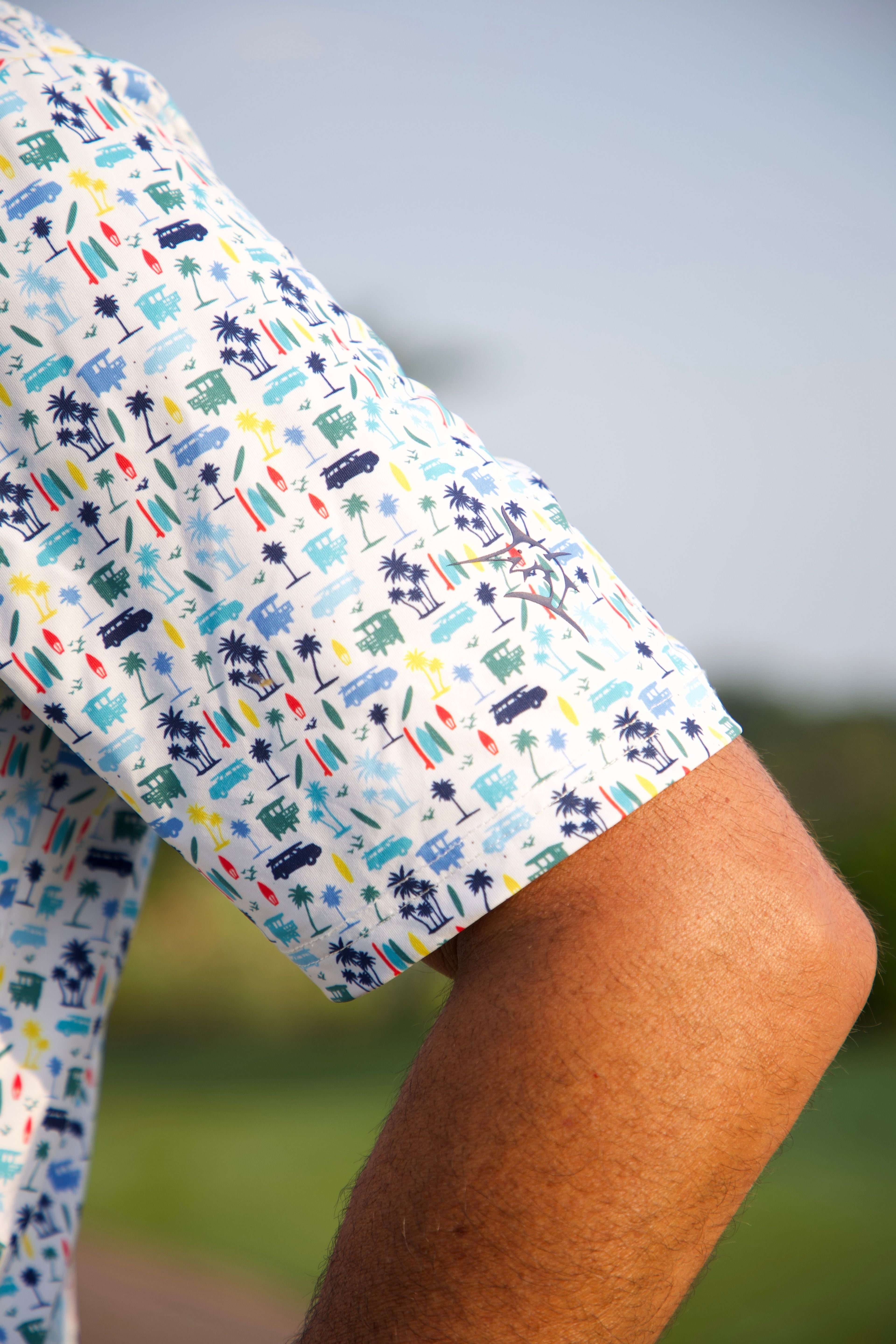 White Water Surfs Up Polo, Multi color