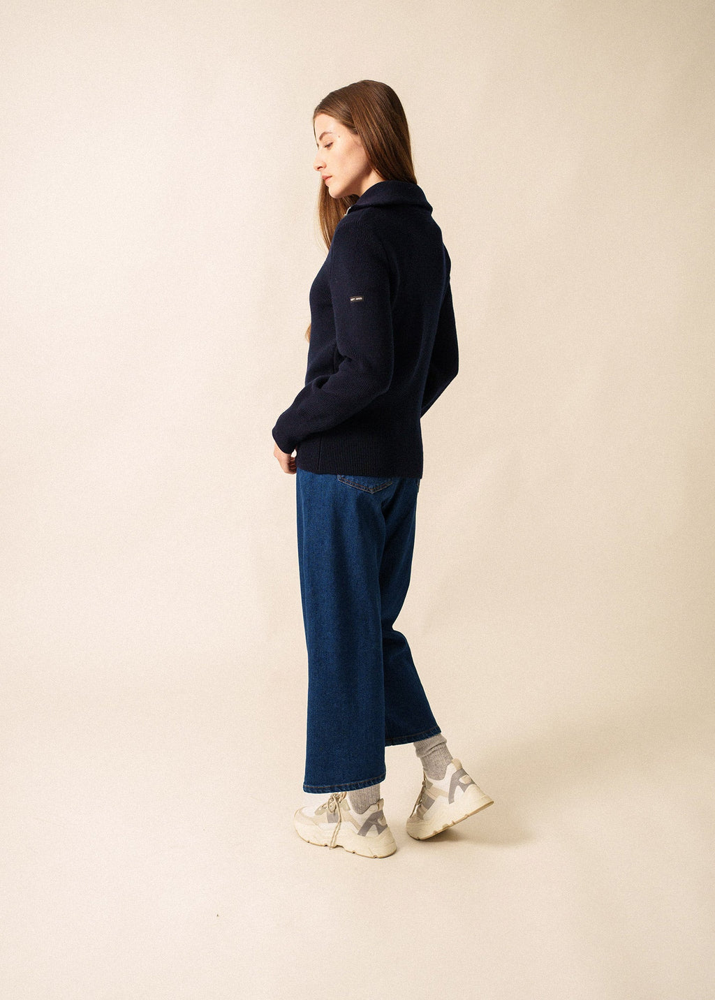 Saint James SALLANCHES - Wool Trucker Sweater (NAVY)