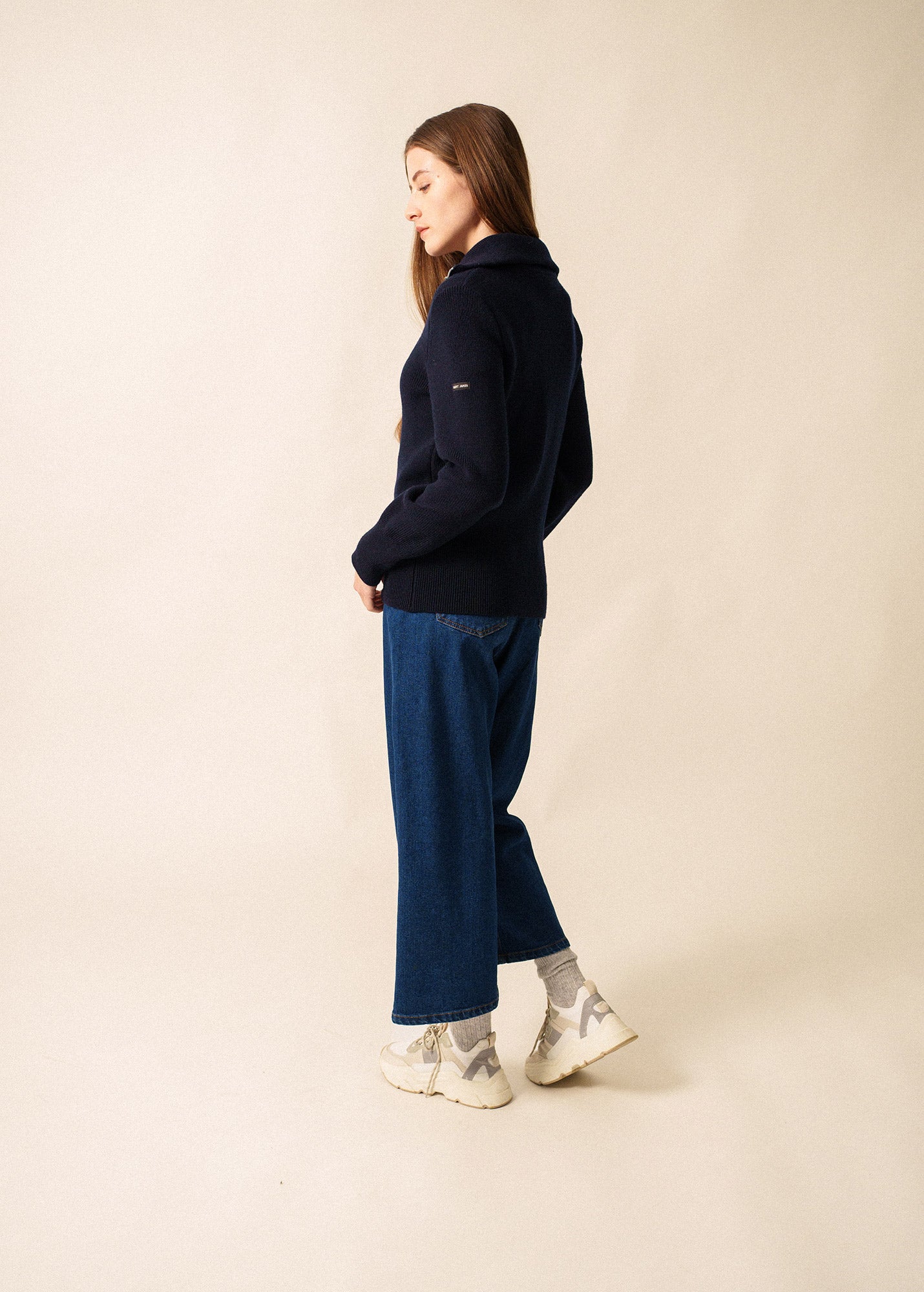 Saint James SALLANCHES - Wool Trucker Sweater (NAVY)