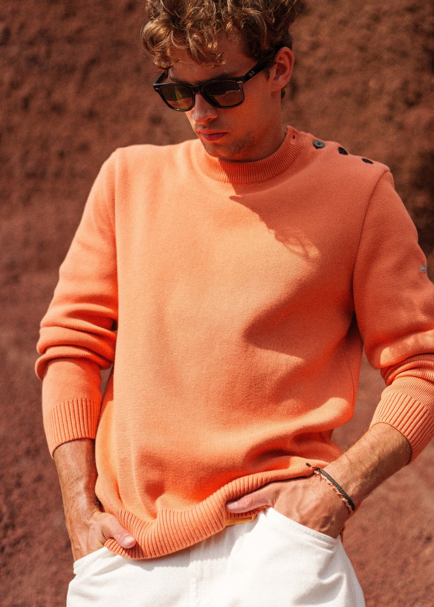 Saint James CANCALE cotton Fisherman Sweater  (CLAY)