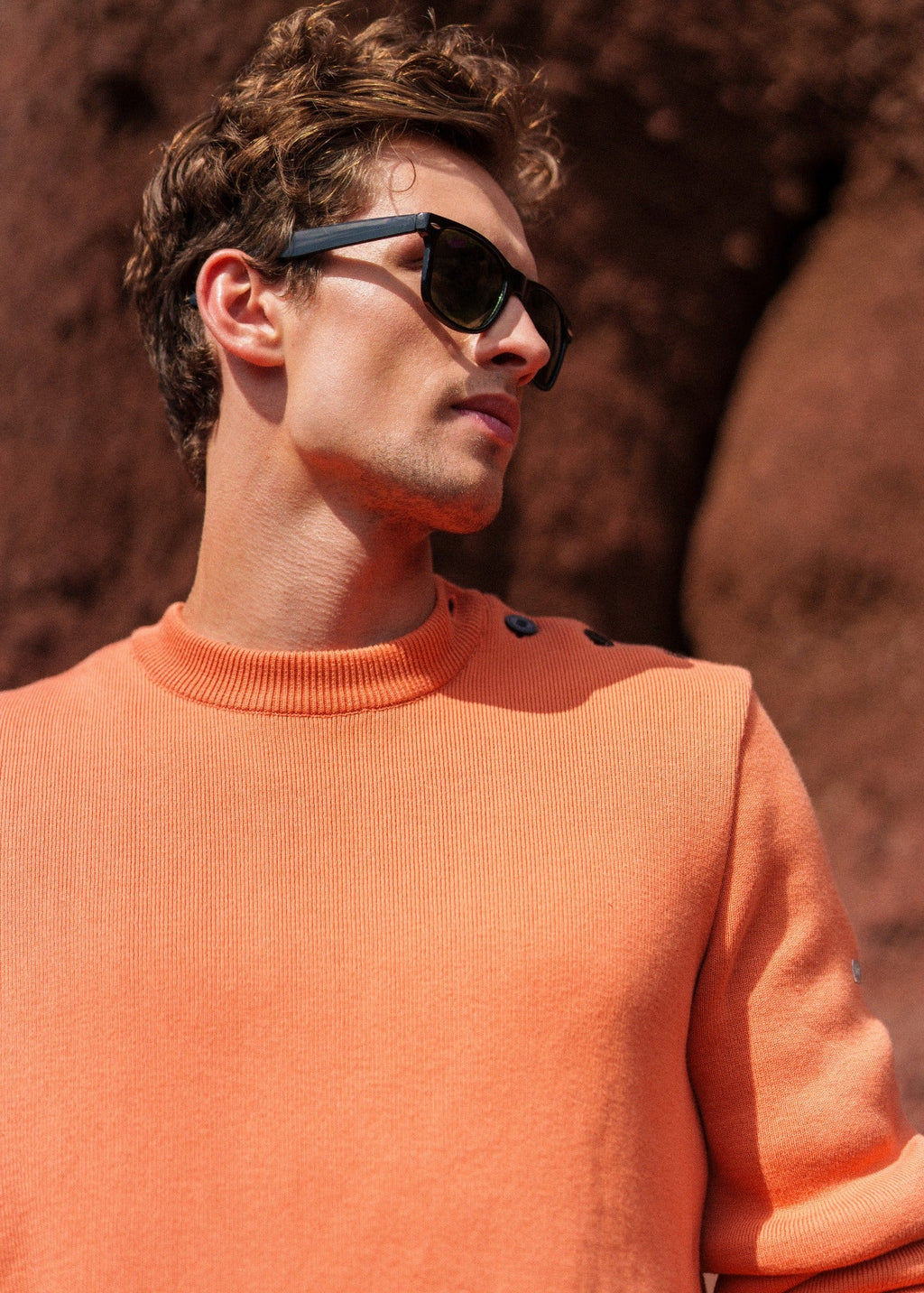 Saint James CANCALE cotton Fisherman Sweater  (CLAY)