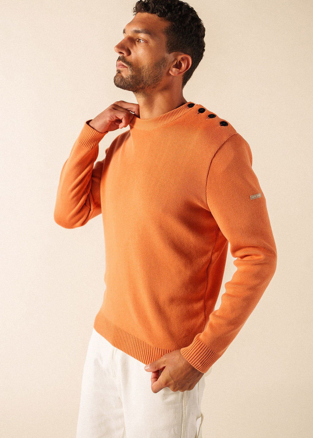 Saint James CANCALE cotton Fisherman Sweater  (CLAY)