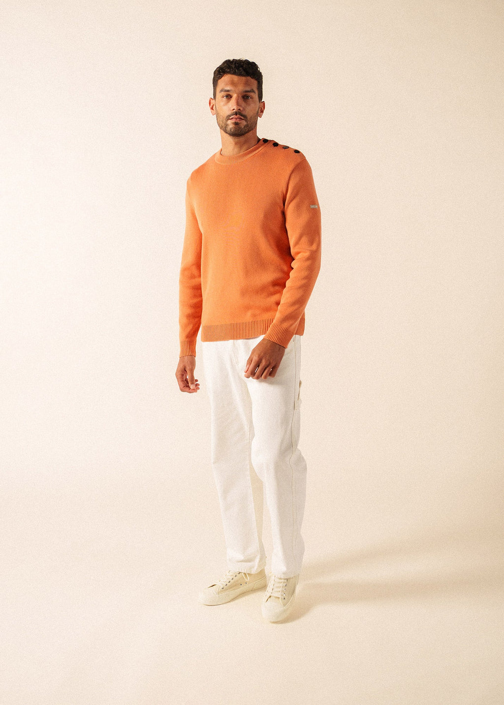 Saint James CANCALE cotton Fisherman Sweater  (CLAY)