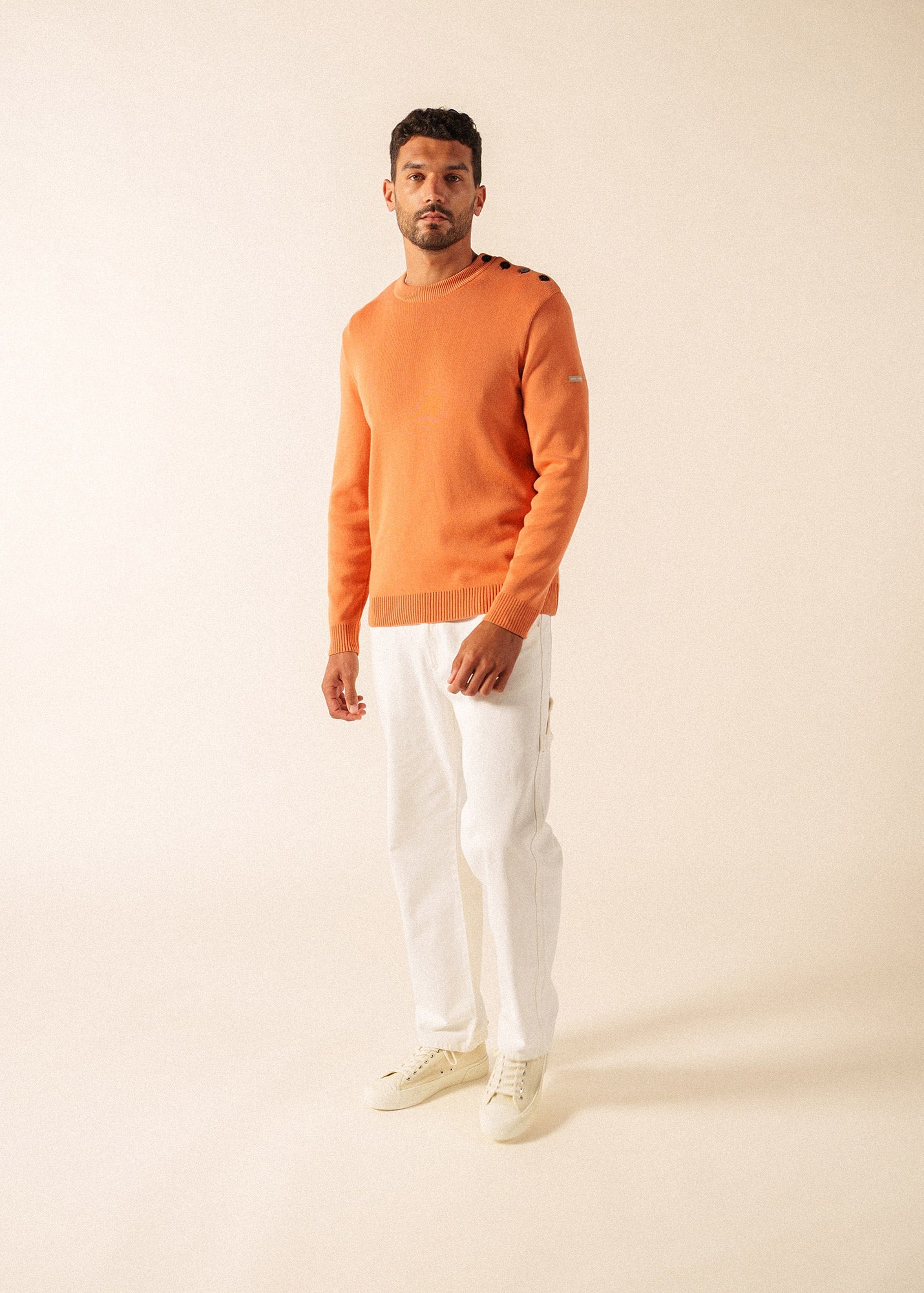 Saint James CANCALE cotton Fisherman Sweater  (CLAY)