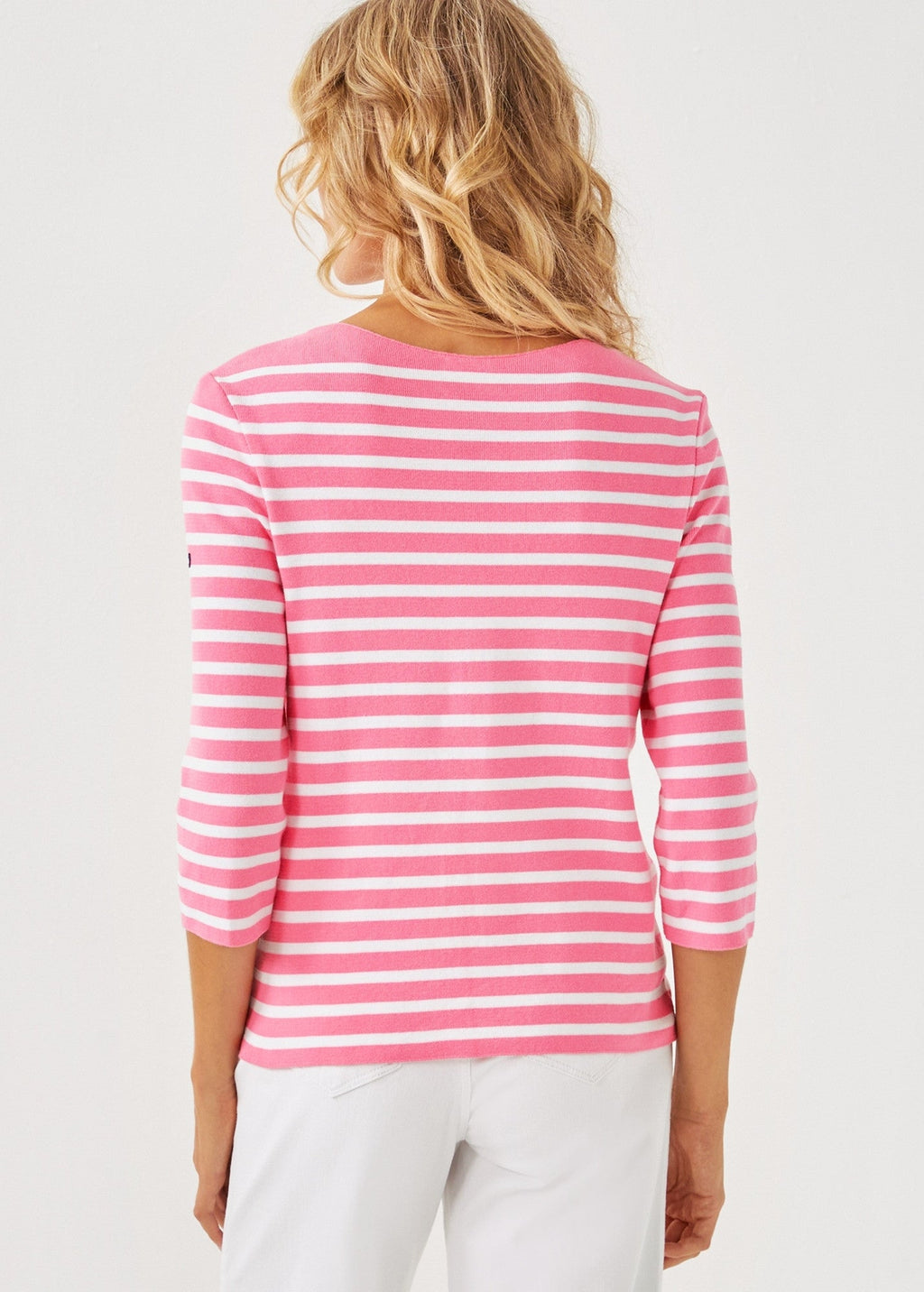 Saint James Lilly Pulitzer x VOISSEY - Cotton Sweater with Lilly Logo Embroidery (NEON PINK / WHITE)