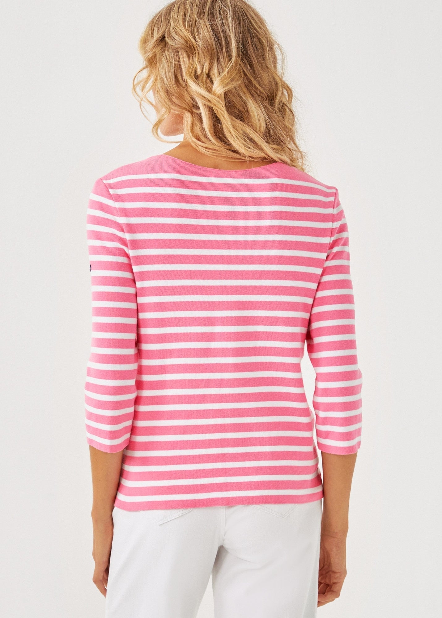 Saint James Lilly Pulitzer x VOISSEY - Cotton Sweater with Lilly Logo Embroidery (NEON PINK / WHITE)