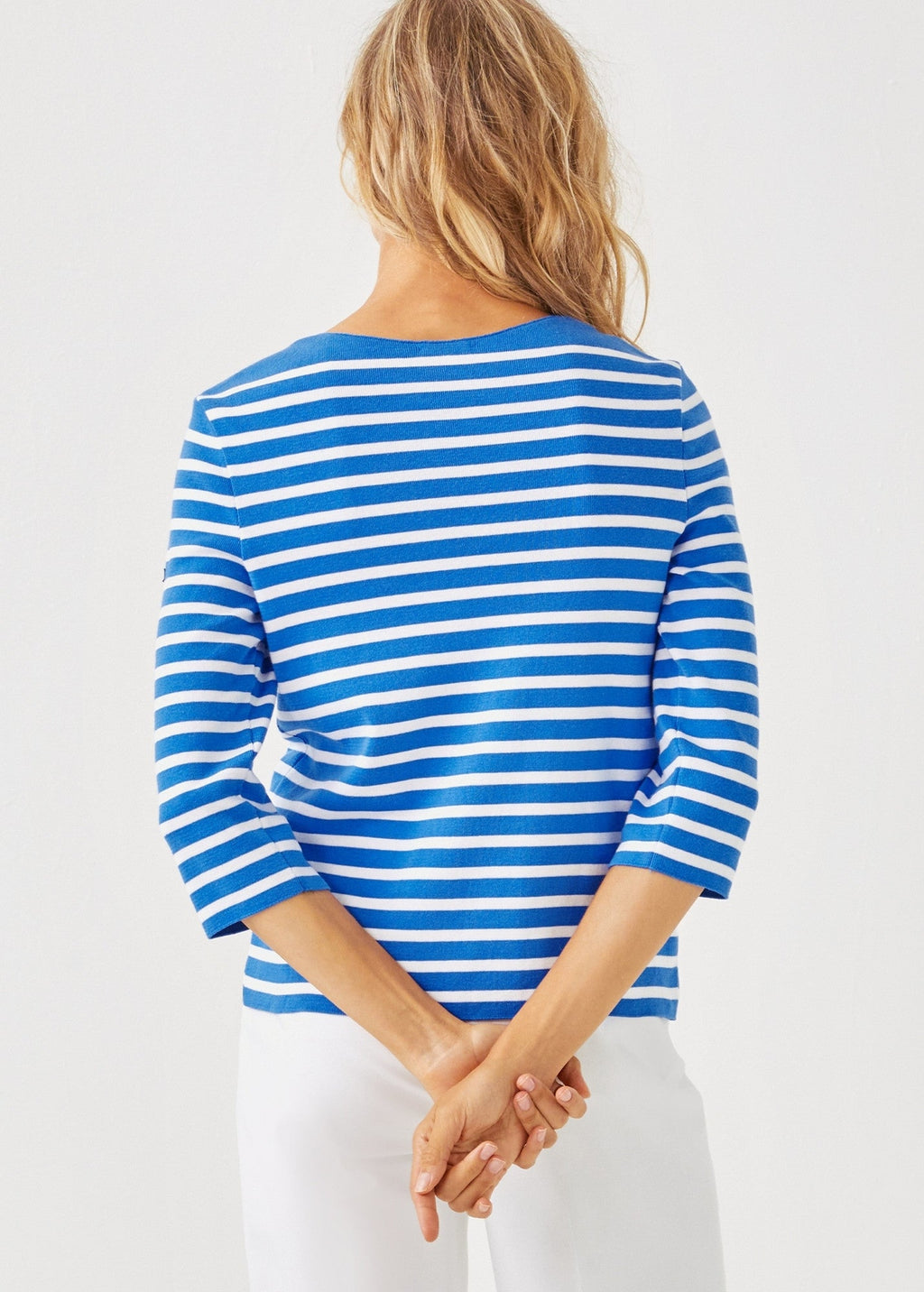 Saint James Lilly Pulitzer x VOISSEY - Cotton Sweater with Lilly Logo Embroidery (MER BLUE / WHITE)