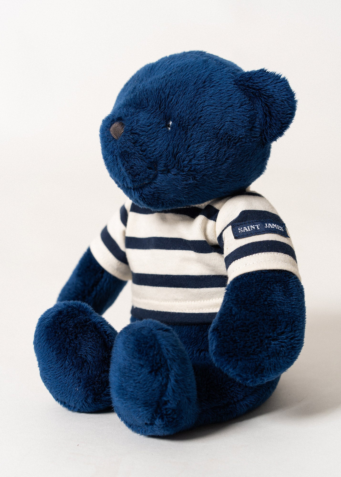 Saint James P'TITS DOUDOUS - Striped Teddy Bear (BLUE)