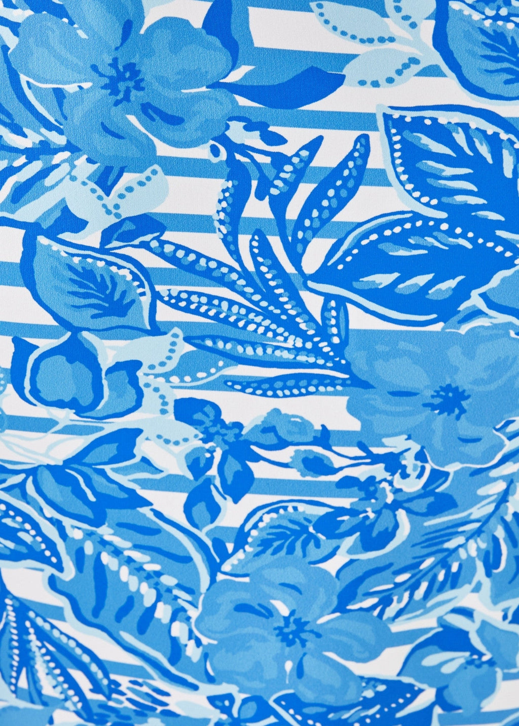 Saint James Lilly Pulitzer x PROPRIANO - Form-Fitting Nautical Stripe Dress with Exclusive Lilly Print | Anti-UV Stretch Fabric (SOLEIL AZUR BLUE)