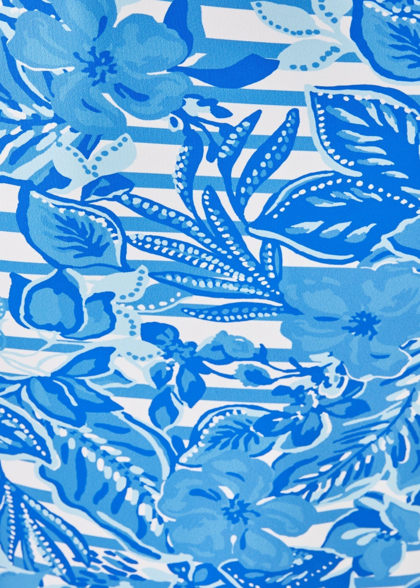 Saint James Lilly Pulitzer x PROPRIANO - Form-Fitting Nautical Stripe Dress with Exclusive Lilly Print | Anti-UV Stretch Fabric (SOLEIL AZUR BLUE)