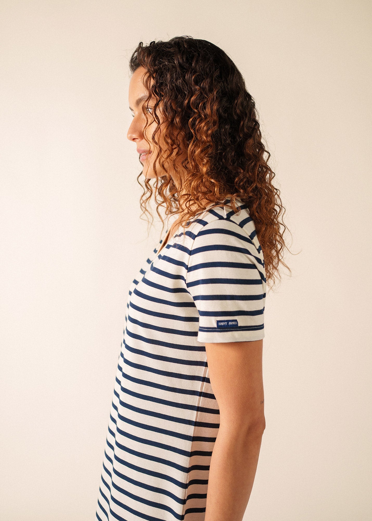 Saint James EZE Midi Dress (ECRU / NAVY)