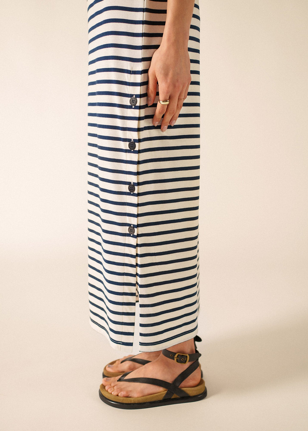 Saint James EZE Midi Dress (ECRU / NAVY)
