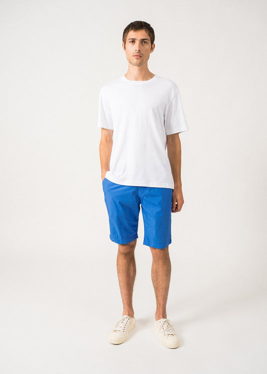 Saint James Doug Light Lightweight Chino Shorts Light Cotton Canvas Straight Cut Mer Blue