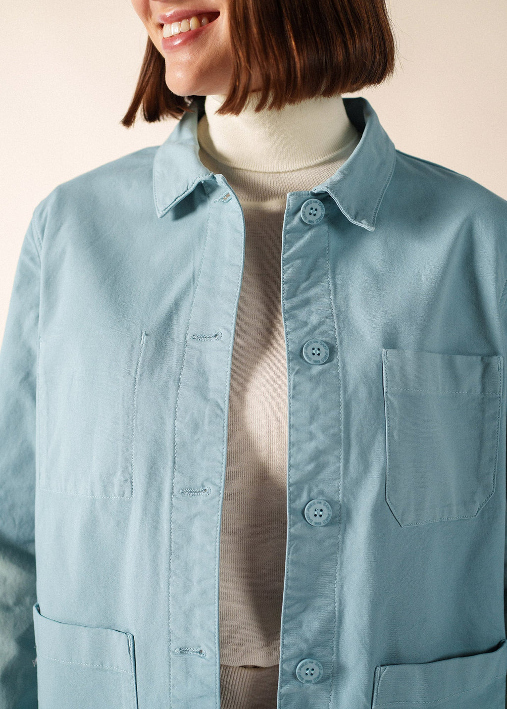 Saint James Alize French Chore Jacket, Light Coastal Blue