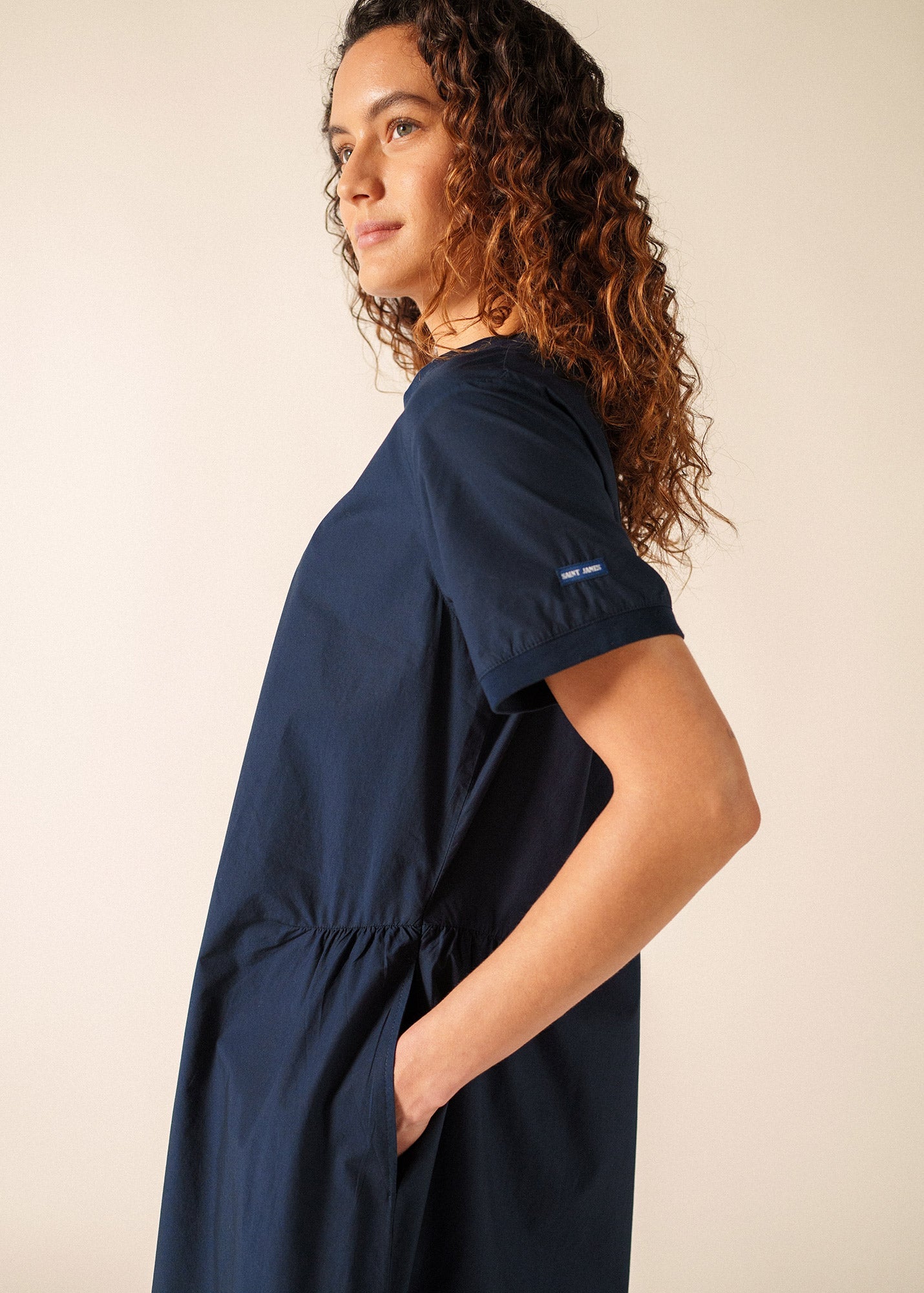 Saint James MORGANE Oversized Cotton Dress (NAVY)
