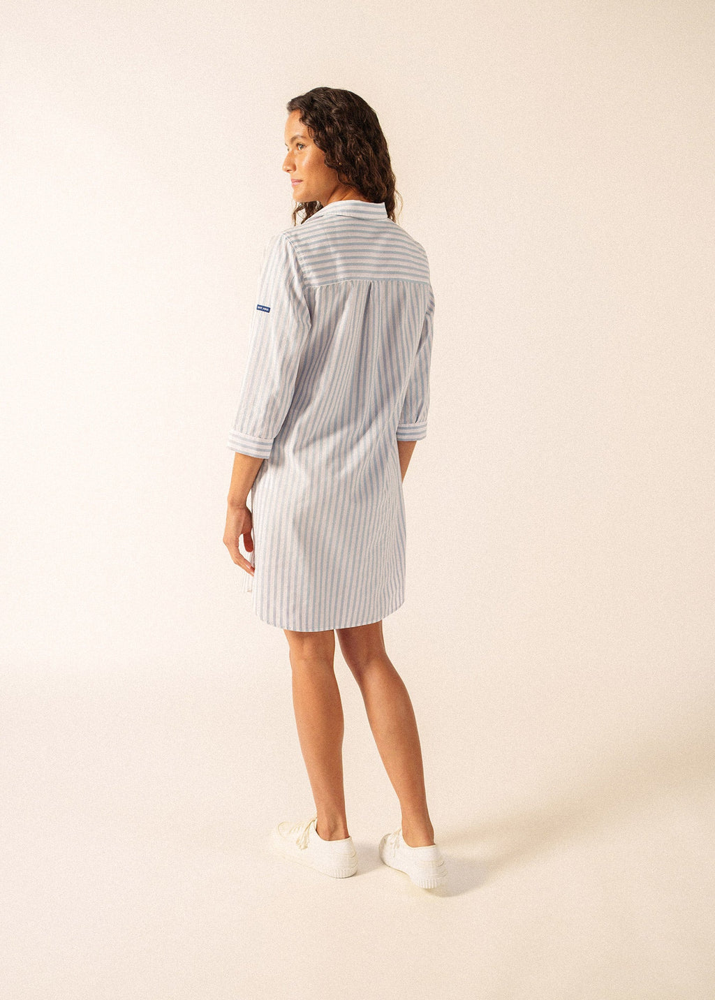 Saint James BENEDICTE II Pinstriped Shirt Dress (SKYLIGHT BLUE / WHITE / TEA ROSE PINK)