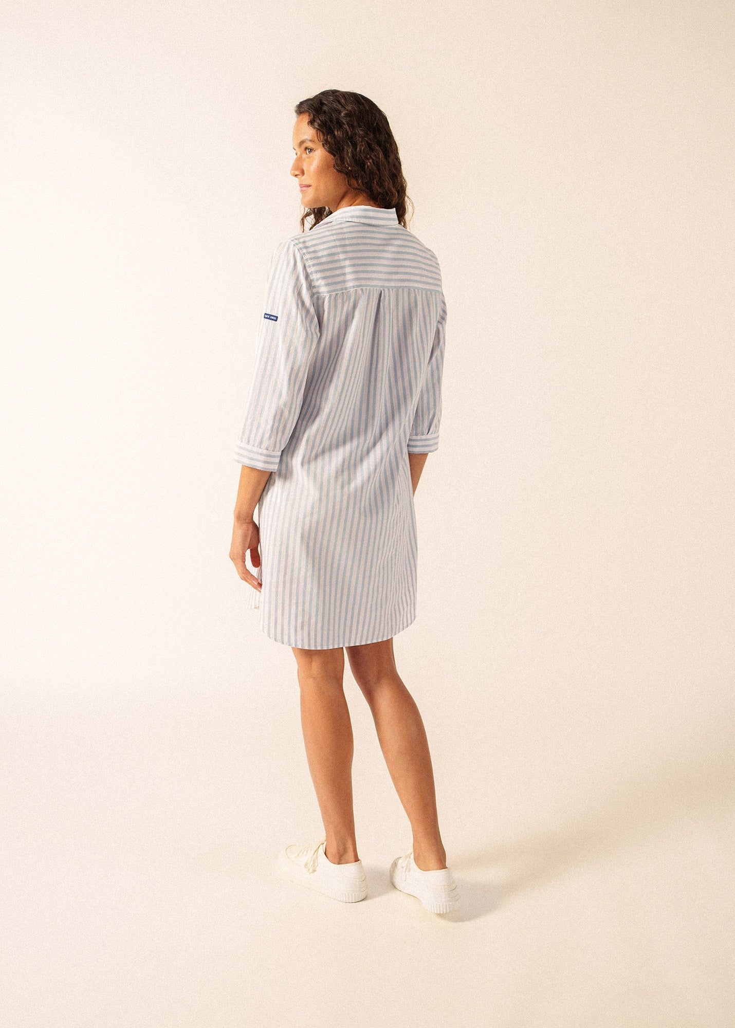 Saint James BENEDICTE II Pinstriped Shirt Dress (SKYLIGHT BLUE / WHITE / TEA ROSE PINK)