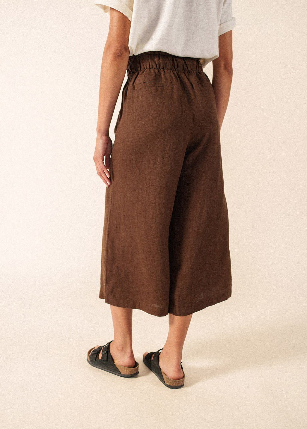 Saint James CHLOE Linen Wide-Leg Pants (CHOCOLATE)