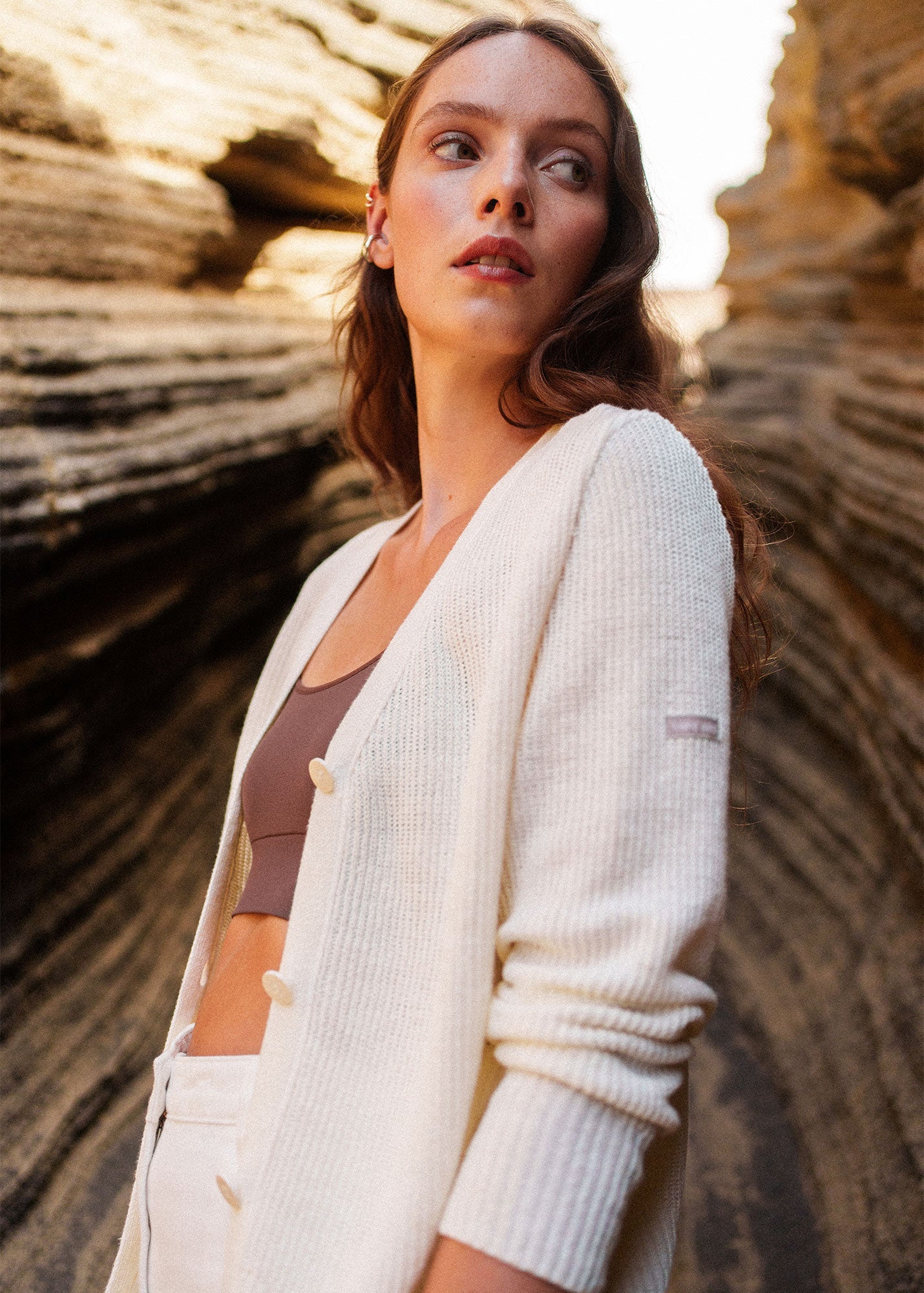 Saint James Saint James x Brumes linen cardigan (IVORY)