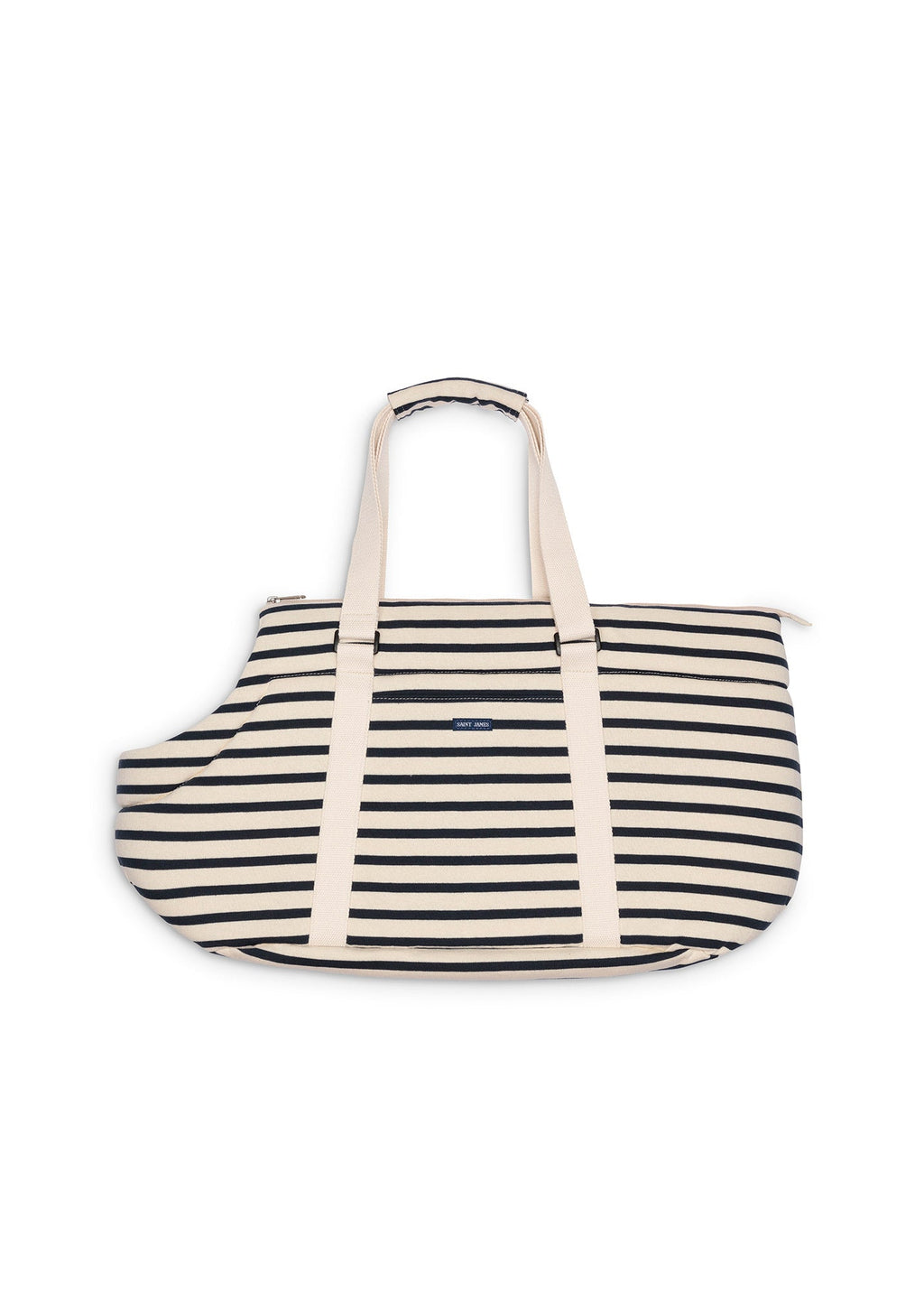 Saint James PARISIAN PUP CARRIER - Striped Travel Bag for Dogs | 100% Cotton (ECRU / NAVY)