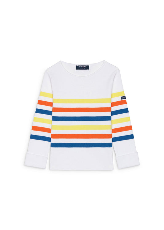 Saint James Ecrins Cotton Kids Tricolor Striped Sweater In Coton For Kids Cap Graphic