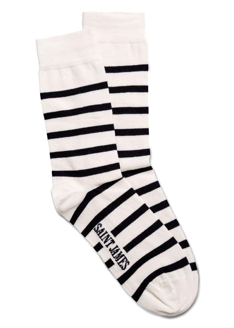 Saint James PIEDS RAYES - Striped Socks (ECRU / NAVY)