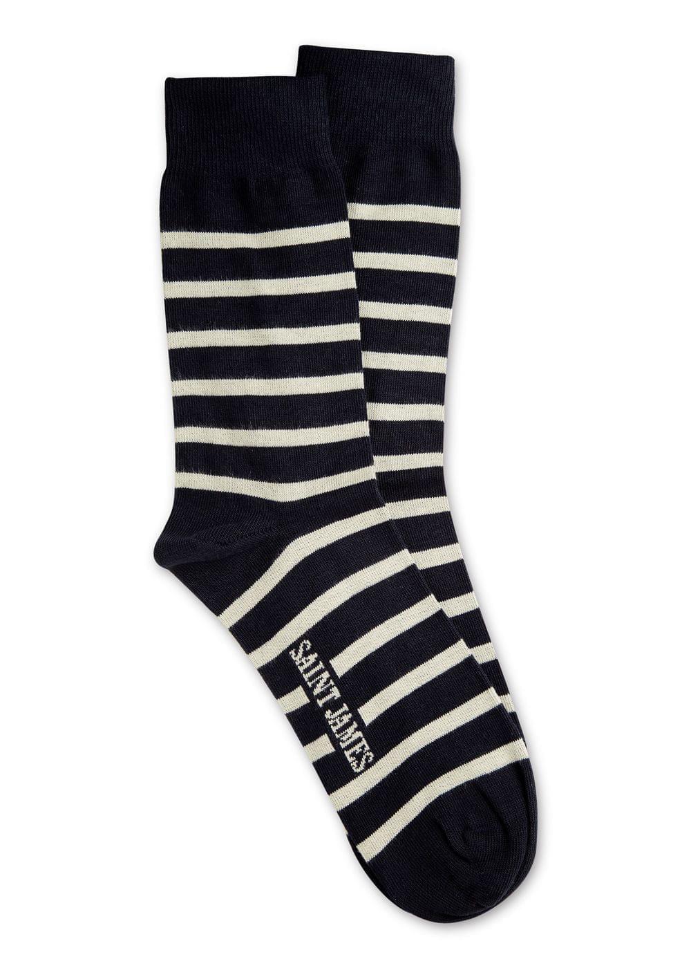 Saint James PIEDS RAYES - Striped Socks (NAVY / ECRU)