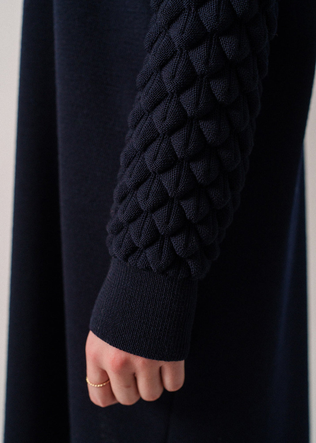 Saint James CLUSES DRESS - A-Shape Wool Dress with Sculpted Sleeves | 100% Wool (NAVY)