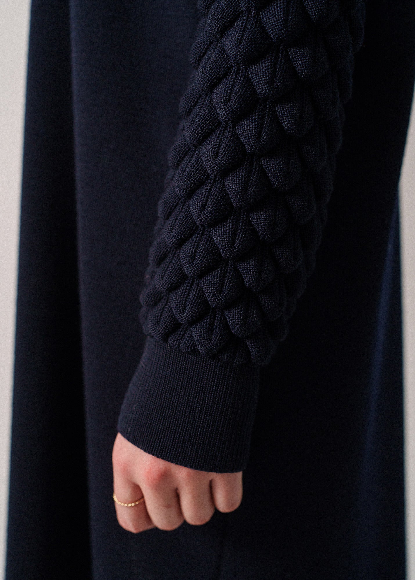 Saint James CLUSES DRESS - A-Shape Wool Dress with Sculpted Sleeves | 100% Wool (NAVY)