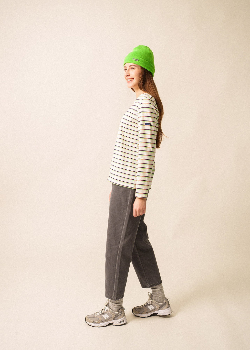 Saint James MINQUIDAME TRI - Tricolor Striped Breton Shirt (RADIANT AURORA)