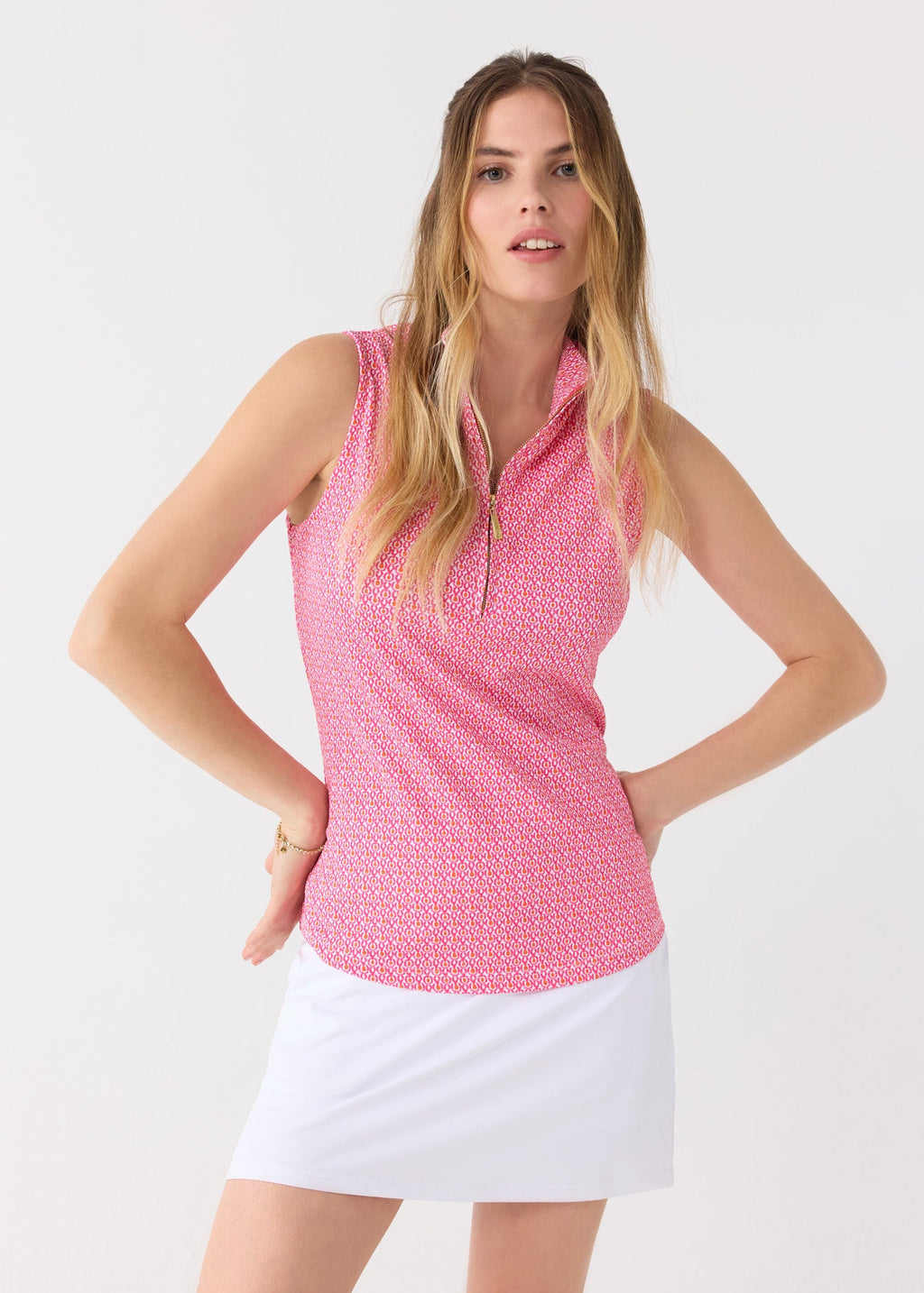 Cabana Life Amelia Island 1/4 Zip Sleeveless Sport Top