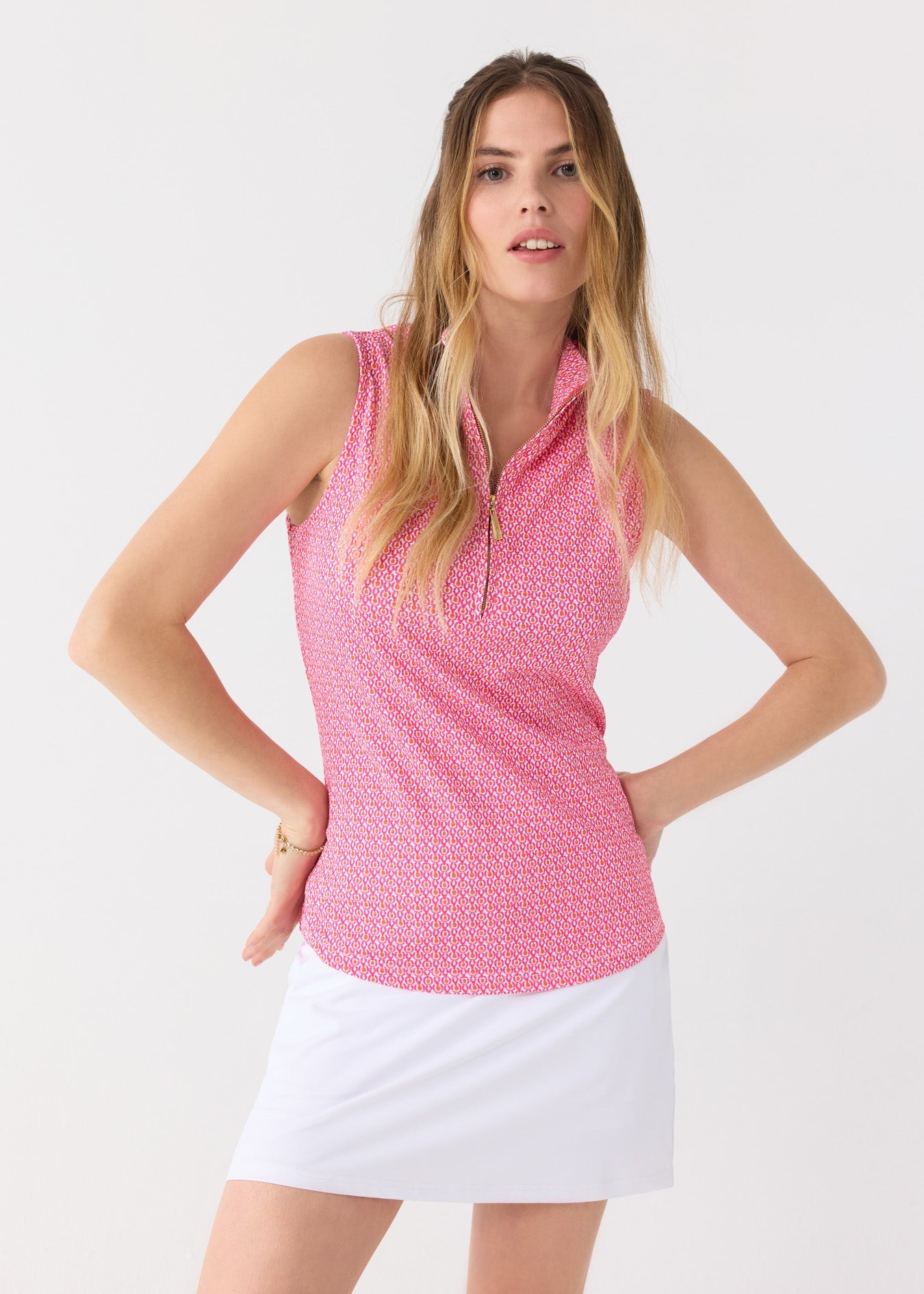 Cabana Life Amelia Island 1/4 Zip Sleeveless Sport Top