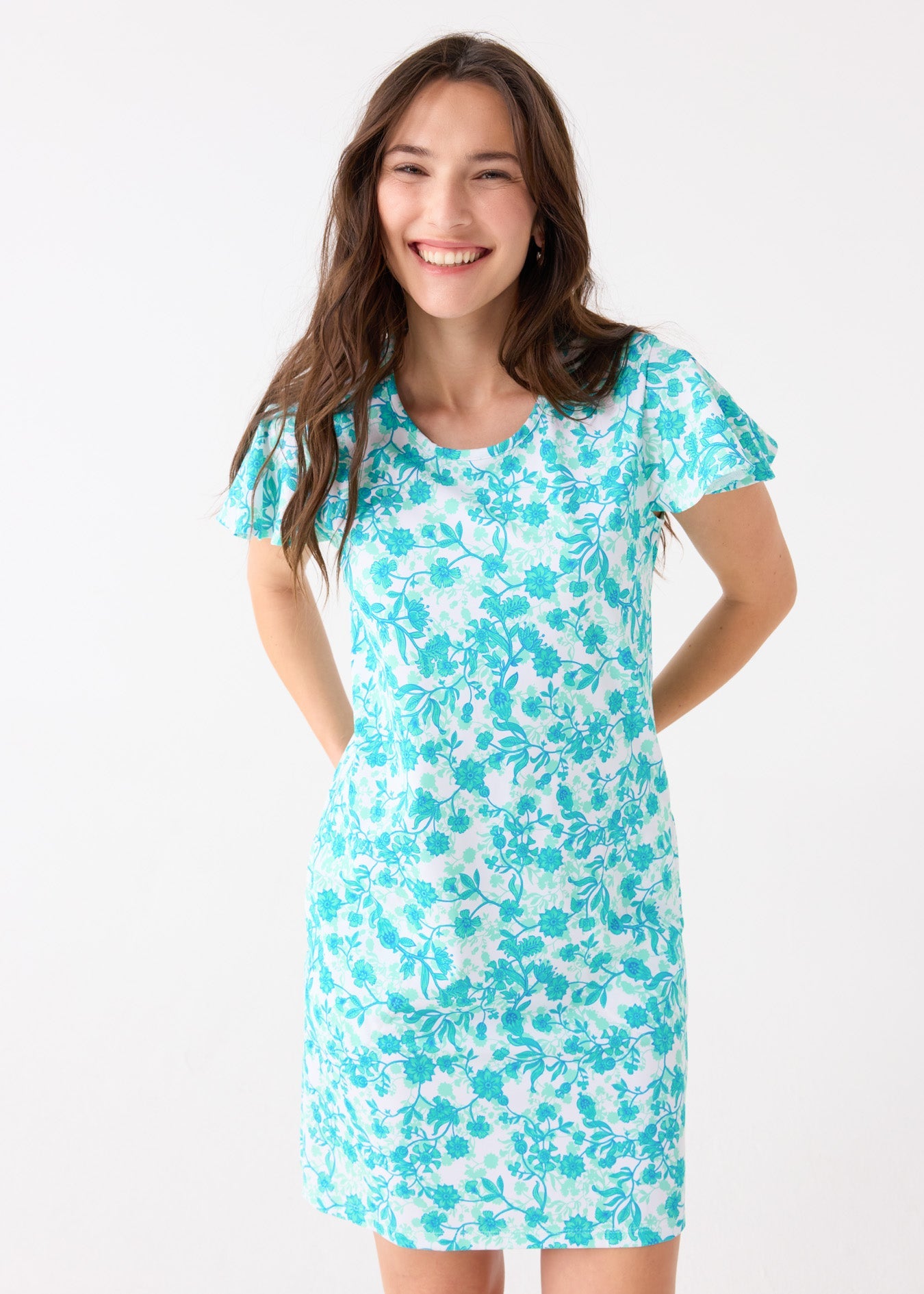 Cabana Life Rosemary Beach Ruffle Short Sleeve Dress
