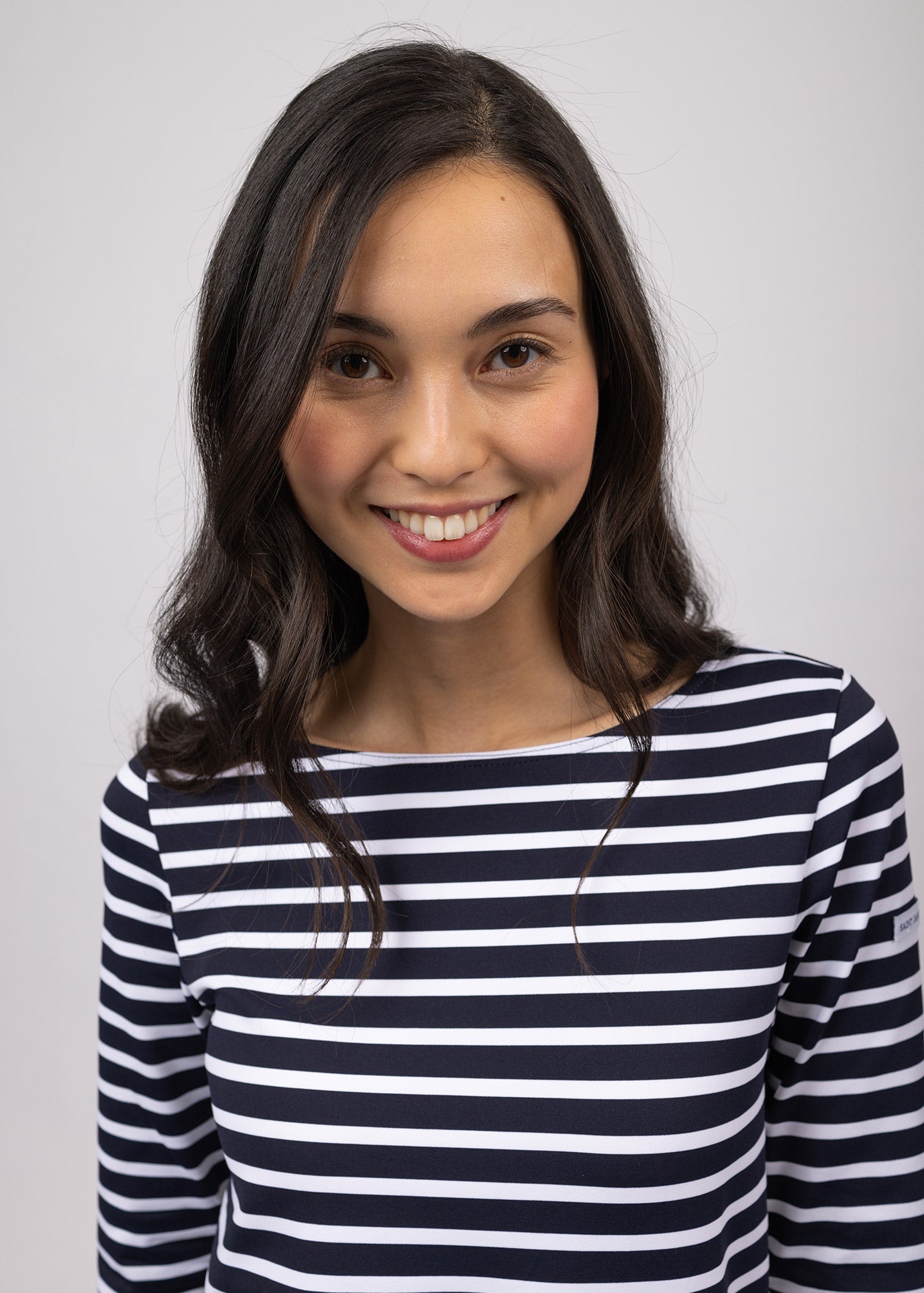 Saint James PHARE - Boat Neck Striped Tunic with Slits | Stretch fabric with UV Protection (NAVY / WHITE)