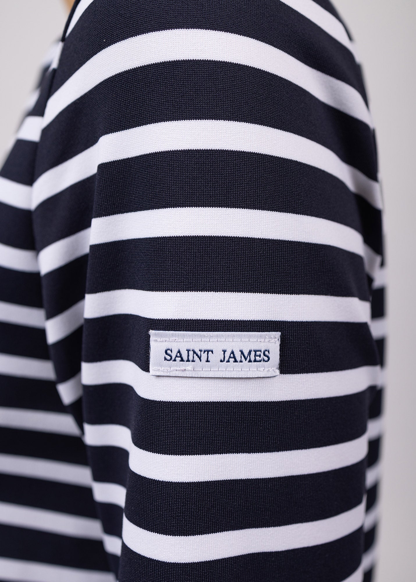 Saint James PHARE - Boat Neck Striped Tunic with Slits | Stretch fabric with UV Protection (NAVY / WHITE)