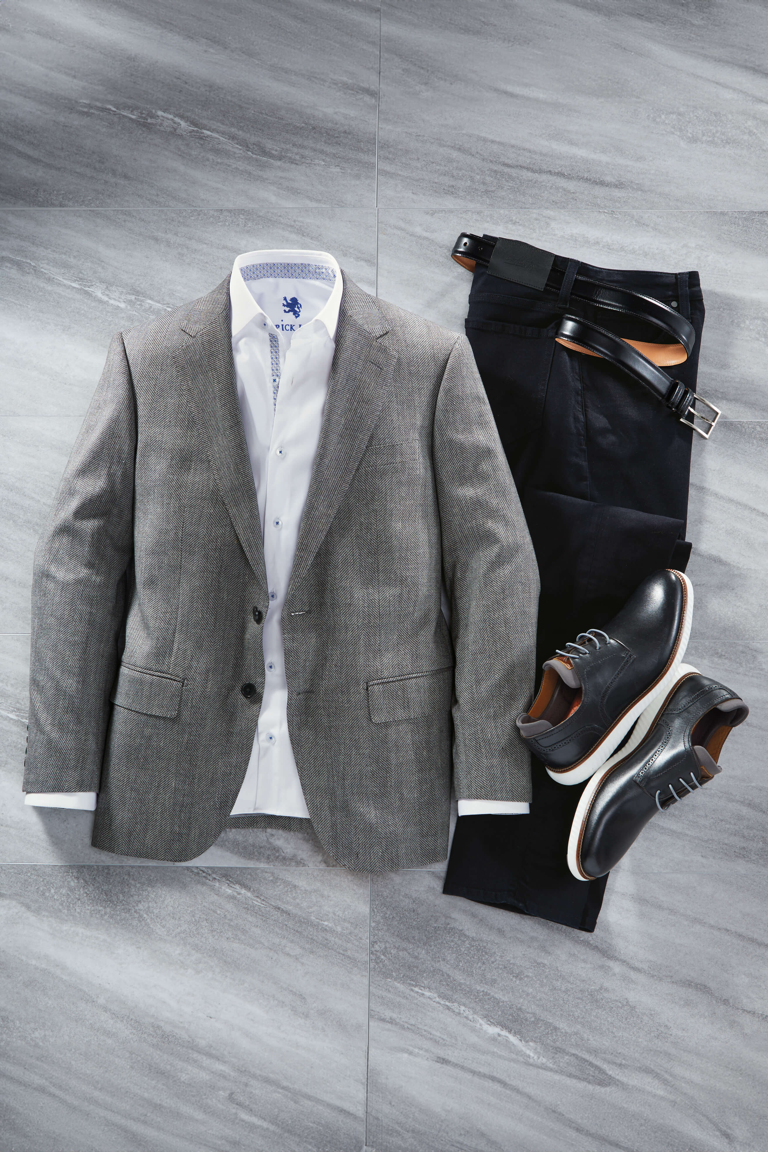 Patrick James 2 Button Side Vent Herringbone Sport Coat