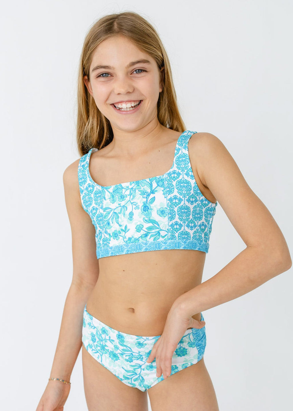 Cabana Life Girls Rosemary Beach 3-Piece Short Sleeve Rashguard Set