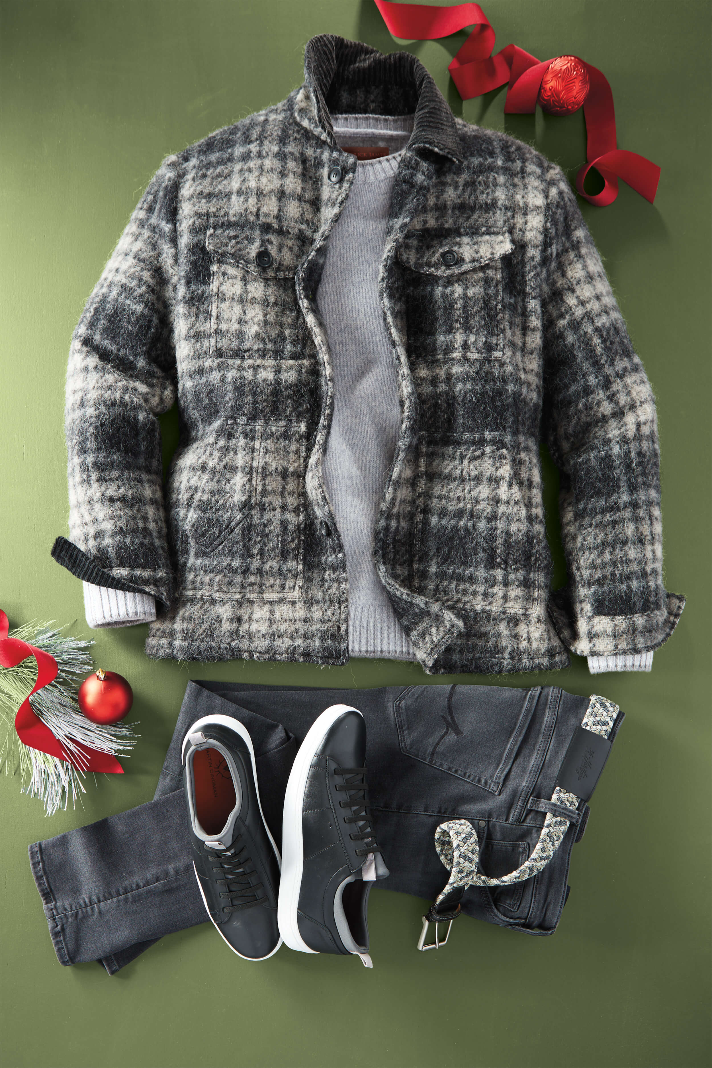 Patrick James Dolomine Plaid 2 Pocket Cord Jacket