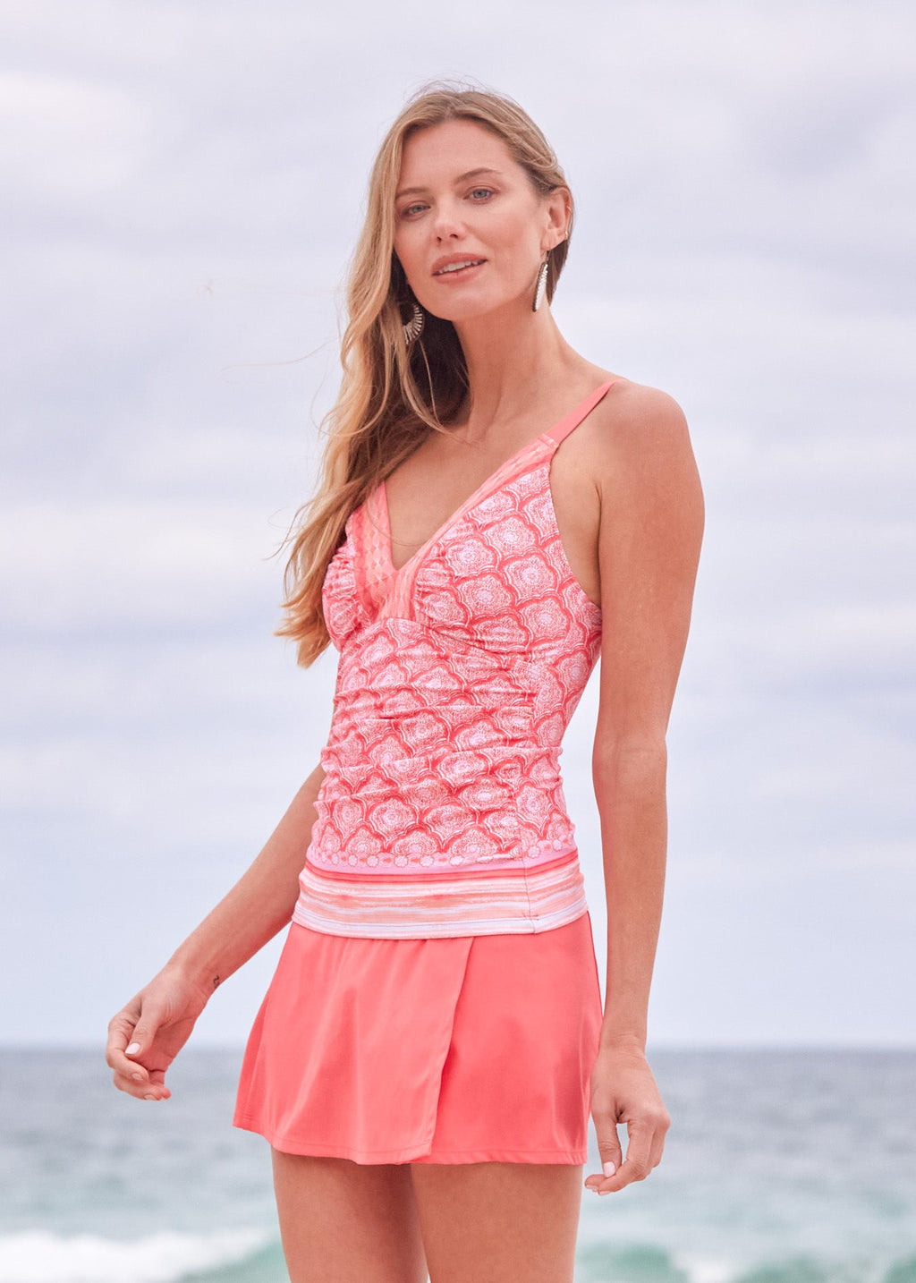Cabana Life Amelia Island Embroidered Tankini Top