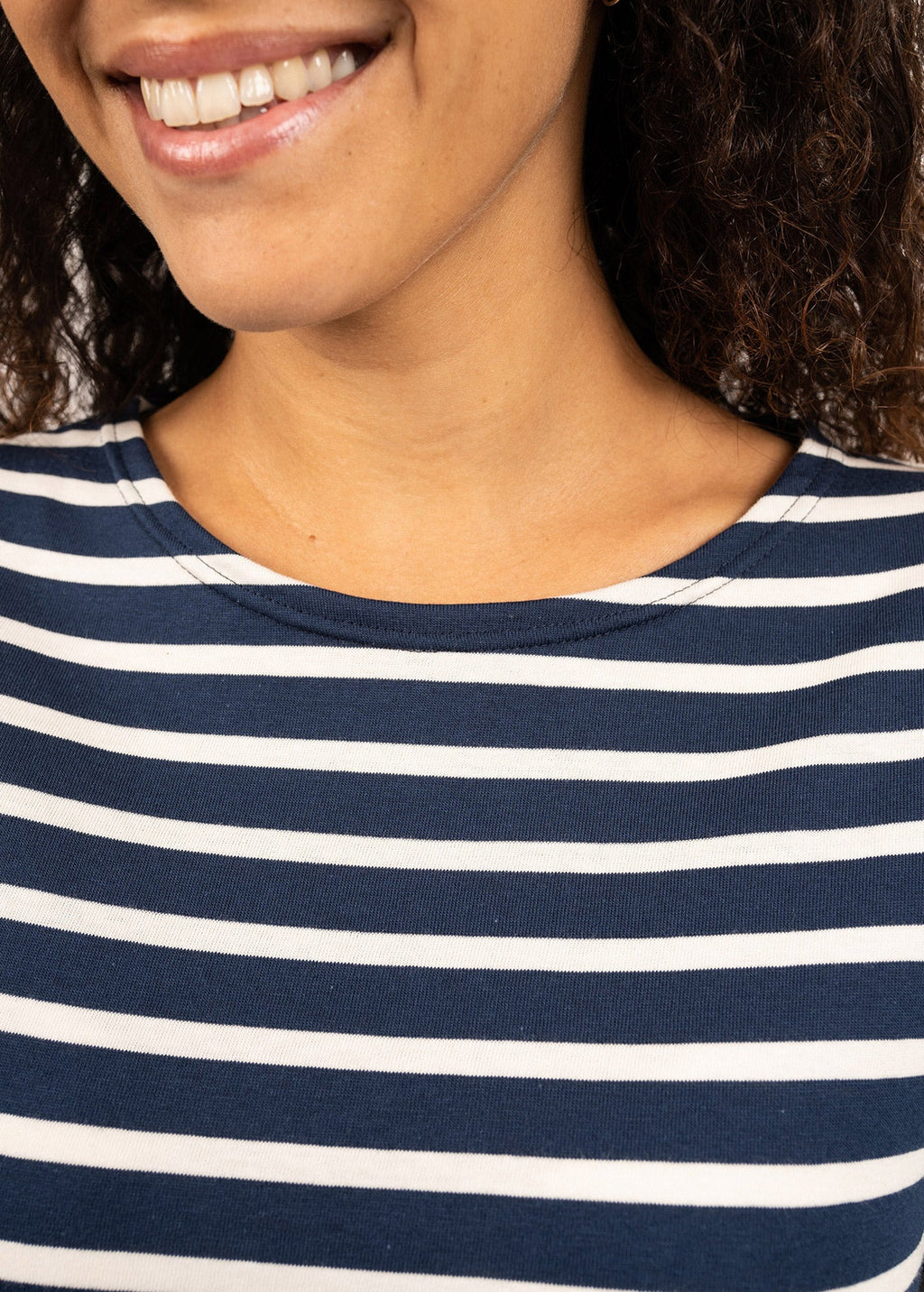Saint James GALATHEE II - Breton Striped Top with ¾ Sleeve | Soft Cotton | Women Fit (NAVY / ECRU)