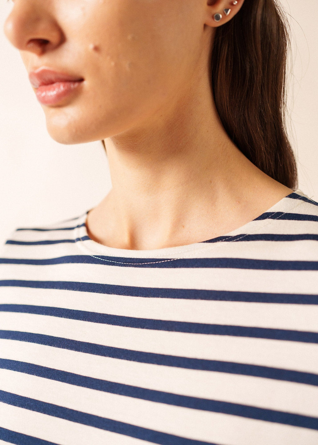 Saint James GALATHEE II - Breton Striped Top with ¾ Sleeve | Soft Cotton | Women Fit (ECRU / NAVY)