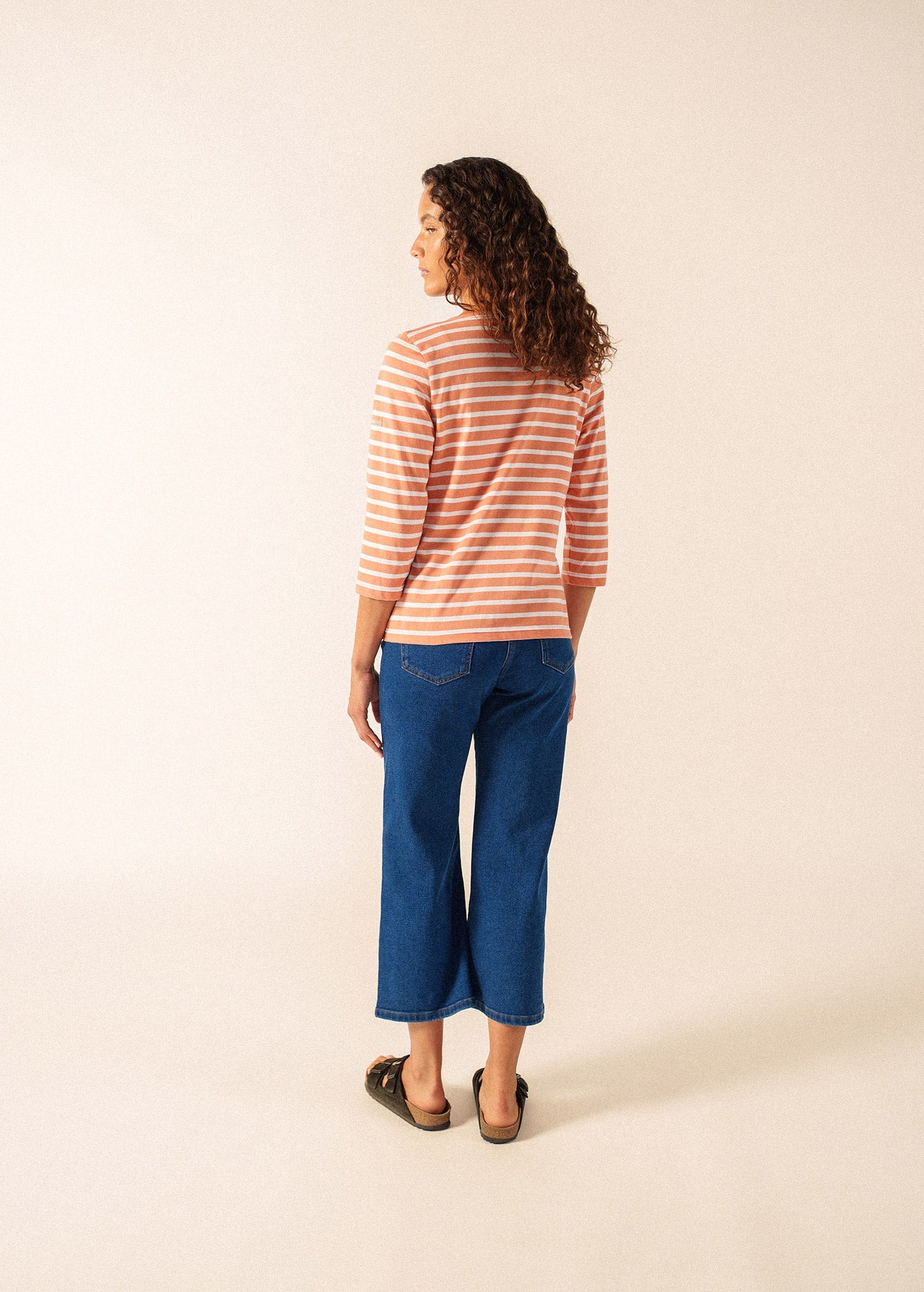 Saint James GALATHEE II Breton Striped Top  (CLAY / WHITE)