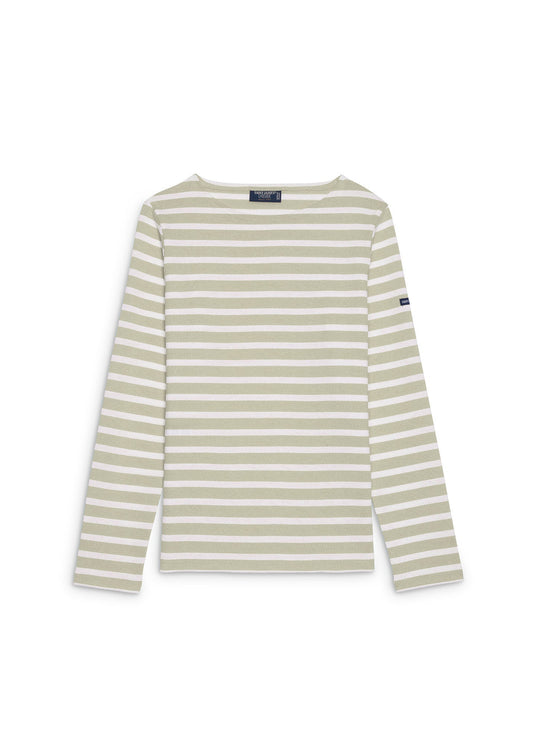 Saint James Meridame Ii Authentic Breton Shirt Heavyweight Cotton Women Fit Soft Almond White