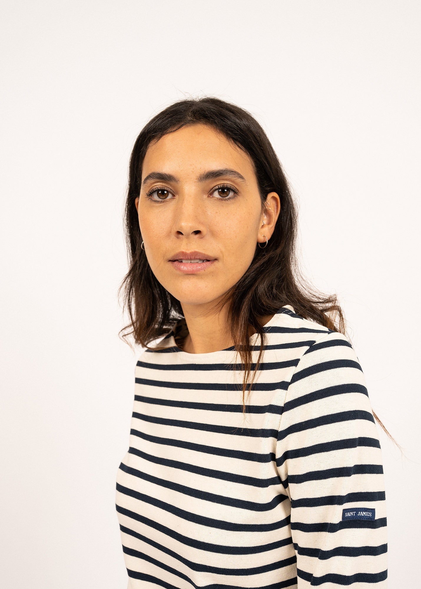 Saint James MERIDAME II - Authentic Breton Shirt | Heavyweight Cotton | Women Fit (ECRU / NAVY)