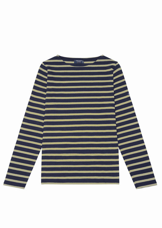 Saint James Meridame Ii Authentic Breton Shirt Heavyweight Cotton Women Fit Navy Soft Almond
