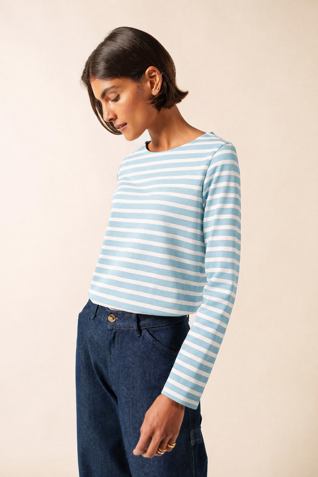 Meridame II Breton Shirt (SKYLIGHT BLUE / WHITE)