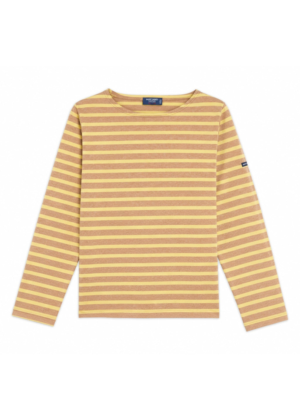 Saint James Meridame II Breton Shirt, Beige Melange / Butter Yellow