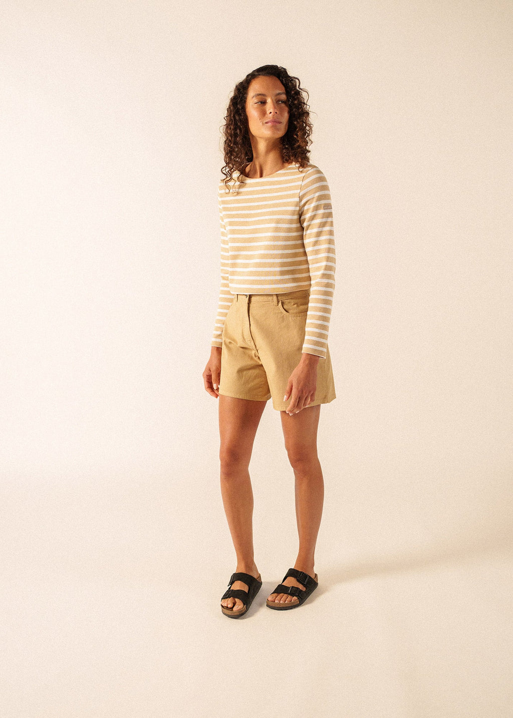 Saint James MERIDAME II Breton Shirt (SAIL CANVAS / WHITE)